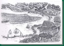 Les carrelets (dessin L. Poedras)